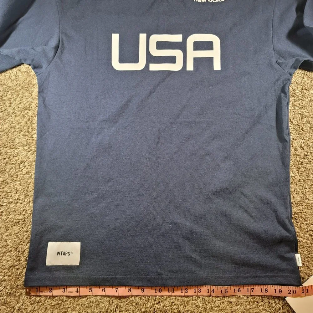 New Balance x WTAPS TC Jersey Long Sleeve T-shirt Men's Size Small MT01606 Blue - Picture 10 of 12